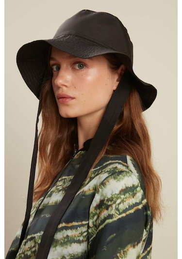 Manuka Bağlamalı Bucket Kadın Şapka - Siyah