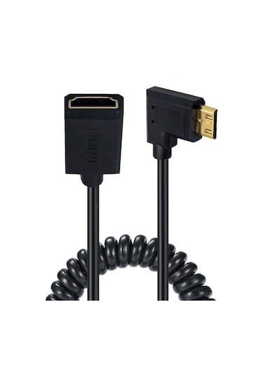 Sones Junsunmay 4k 60hz Mini Hdmı Erkek - Hdmı 2.0v Dişi Yaylı Kablo, Uzunluk: 1,8 M Sol