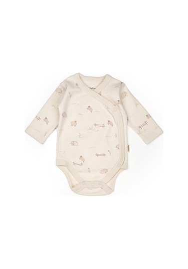 Bebek 2'li Kruvaze Body %100 Organik Pamuk, Bebek Ve Yenidoğan Serisi - Csy8178 Ekru