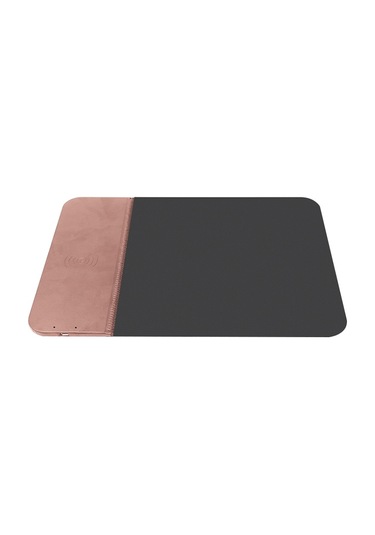 Ojd-36 Qı Standart 10w Aydınlatma Kablosuz Şarj Cihazı Kauçuk Mouse Pad, Boyut: 26.2 X 19.8 X 0.65cm Gül Altın