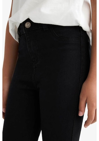 Defacto Okula Dönüş Skinny Fit Siyah Kız Çocuk Jean Pantolon E5875a8/bk27 Siyah