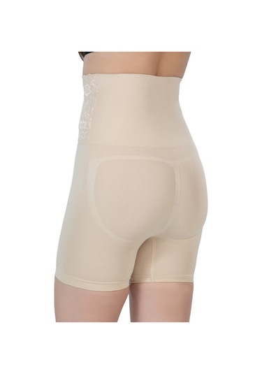 Emay Önü Dantelli Yüksek Bel Boxer Korse 2091 Ten
