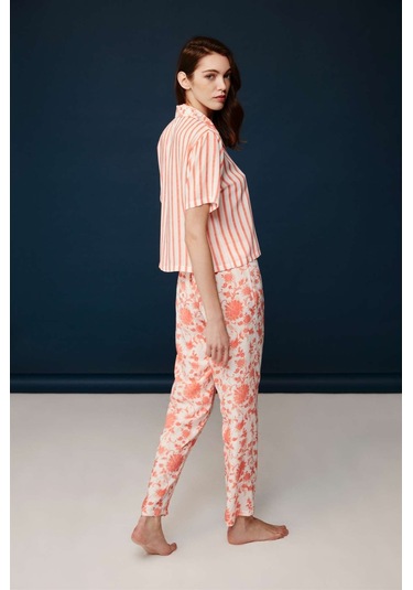 Bonnie&clyde - Kadın Somon Viskon Pijama Takımı SOMON