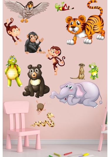 Sevimli Hayvanlar Çocuk Odası Duvar Sticker Seti