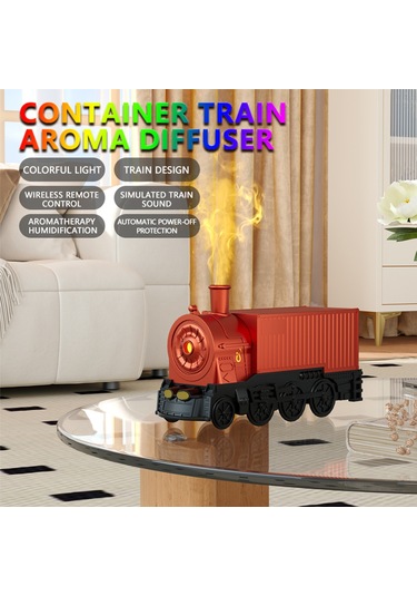 Ruicoo "retro Tren Şeklinde 300ml Ultrasonik Nemlendirici, 8 Renkli Led Ve Uzaktan Kumandalı"