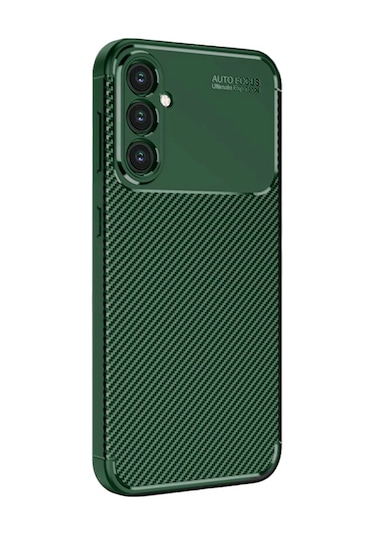 Samsung Galaxy Uyumlu A36 Kılıf Focus Carbon Silikon Kapak Koyu Yeşil