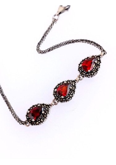 925 Ayar Gümüş Vintage Üçlü Tasarım Damla Kesim Su Yolu Kadın Bileklik Doğum Günü Hediye Gümüş