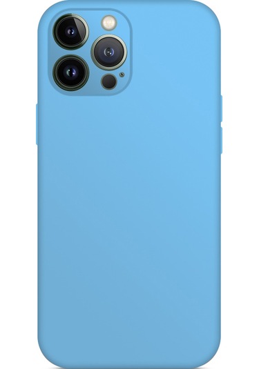 İphone Uyumlu 12 Pro Kılıf Kamera Korumalı Lansman Silikon Kapak Açık Mavi