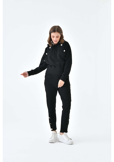 Ftz Women Kadın İki İp Düğme Detaylı Takım Siyah 30640-siyah Siyah