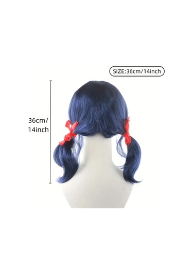 Merinette Uğurböceği Anime Cosplay Mavi Peruk Muvcizevi Uğur Böceği