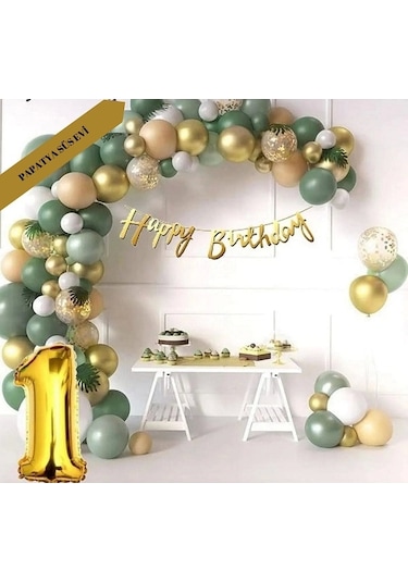 Lüks 1 Yaş Doğum Günü Balon Seti