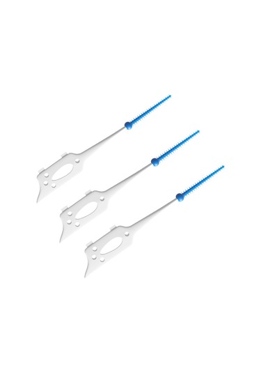 40 Adet / Kutu Silikon Diş Arası Fırçalama Ağız Temizleme Boşluğu Fırçası Mavi