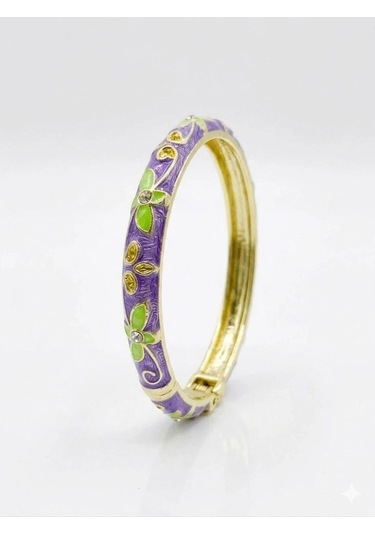 Orchid Dream Mine İşlemeli Kelepçe Bileklik - Kbl0460 Çok Renkli