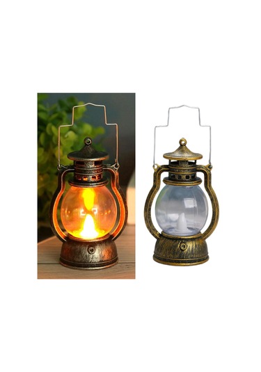 Suntek Magideal Fener Led Yağ Lambası Masa Sundurma Kabin Bronz altın Altın - Bronz