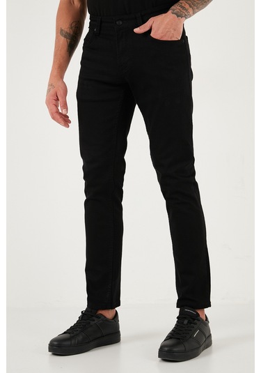 Buratti Pamuklu Regular Fit Normal Bel Boru Paça Jeans Erkek Kot Pantolon 2211C01Parma Siyah