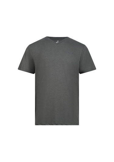 2as Victor Erkek Viloft V Yaka T-shirt Antrasit Antrasit