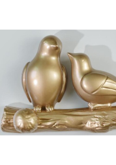 Suntek Kuşlar Ağaç Dalı Askı Ev Dekoratif Takı Yatak Odası Dolap Askı Altın Çok Renkli