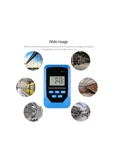 Mini Usb Nem Sıcaklık Veri Kaydedici Rh Temp Datalogger Mavi