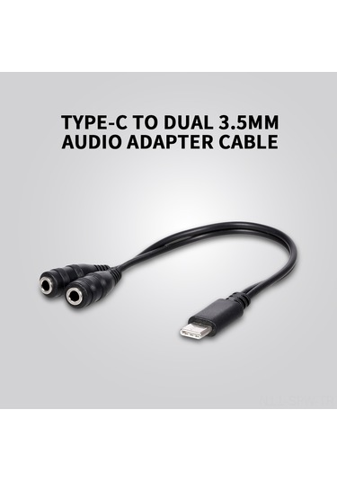 Maiyame Type-c'den Çift 3.5mm'ye Ses Bölücü, İki Kulaklık İçin Audio Çevirici Kablosu