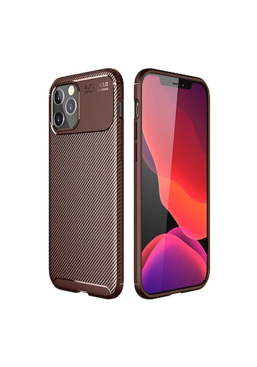 Apple Uyumlu  iPhone 12 Pro Max Kılıf Focus Karbon Kamera Korumalı Silikon Kılıf