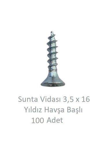 Sunta Vidası, 3,5 X 16 Mm, 100 Adet, Yhb Vida 3,5 x 16