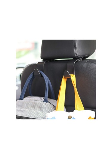 4 Adet Çanta Kancaları Araba Klipleri Ön Koltuk Kafalık Gri Siyah
