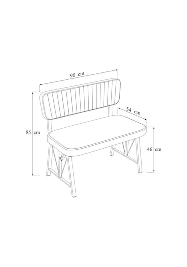 Hayat Serisi Mutfak, Yemek, Bahçe, Kafe, Modern Bench, Puf, 1 Adet - Antrasit Antrasit