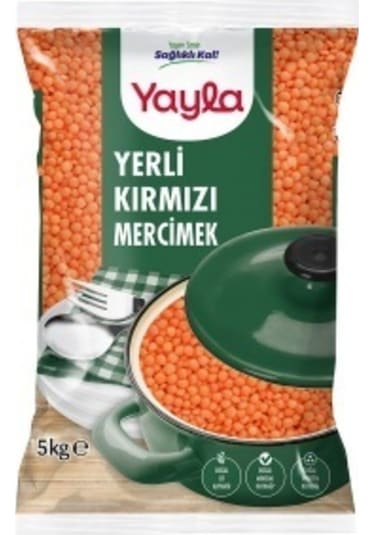 Yayla Yerli Kırmızı Mercimek 5 KG