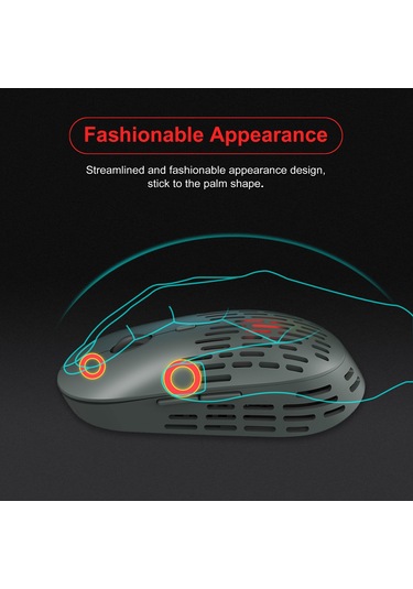 Mufunye T38 Kablosuz Şarjlı Mouse - Ultra İnce, Sessiz Ofis Kullanıma Uygun, 3 Seviye Dpı, Renkli Solunum Işığı, 600mah Pil, Gri Optik