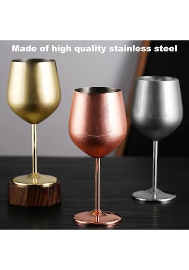 Monyee Altın Renkli Paslanmaz Çelik Şampanya Bardağı - Kreatif Metal Kadeh, Bar Ve Restoran Kullanıma Uygun, 500 Ml Altın