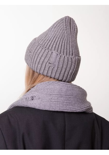 Shapki Ru Şapka, Atkı Ve Parmaksız Eldiven Seti 249171239 Gri