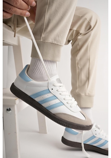 Muggo Jabbar Unisex Ortopedik Günlük Garantili Bağcıklı Yürüyüş Koşu Sneaker Spor Ayakkabı Mavi