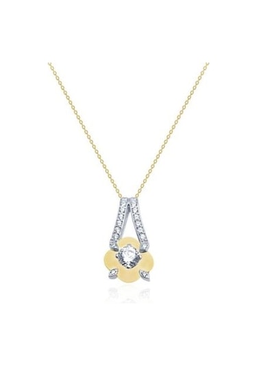 Diamond Line-Gülaylar - Sarı Beyaz Altın 14 Ayar Koleksiyon Kolye N11.25414