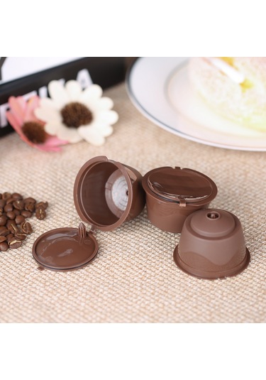 Mufunye 3 Adet Tekrarlı Kullanım Dolce Gusto Kahve Kapsülü Seti Kahverengi - Yemek Grubu Pp+304 Paslanmaz Çelik - Kaşık Ve Fırça İçerir Diğer