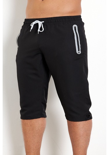 Enrico Ferry Erkek Siyah Hızlı Kuruyan Büyük Beden Kapri Edy2524b Siyah