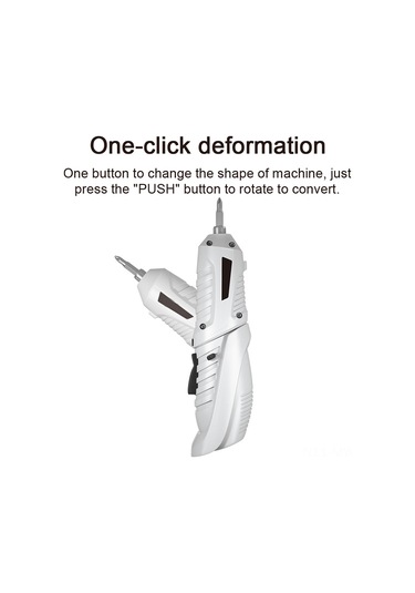 Moveevo 3.6v Usb Şarjlı Elektrikli Tornavida Seti - 3.5nm Tork, Led Işık, Düz-kısa Mod Değişimi, Beyaz 6 Parça Kutulu Vidalama Aleti