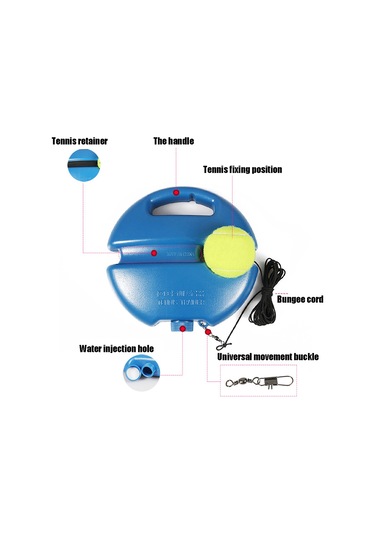 Konesam Tek Kişilik Tenis Egzersiz Aleti - Dayanıklı Tabanlı Rebound Topu İle Raket Becerileri Geliştirici