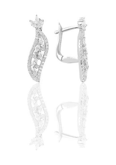 Gümüş Rodyumlu Pırlanta Modeli Beyaz Altın Görünümlü Kolye Küpe (535069120)