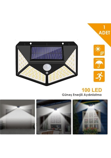 Technojet 100 Ledli Güneş Enerjili Bahçe Lambası Solar Hareket Se