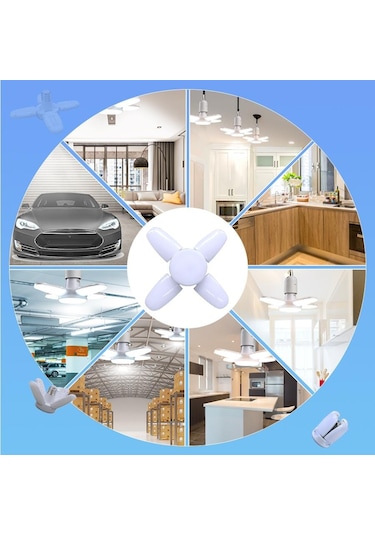 Fan Şekli Led Ampul E27 Led Lamba Katlanabilir 220 V 110 V 40 Led Ampuller Ev Tavan Lambası Depo Garaj Işık Sıcak Beyaz Sıcak