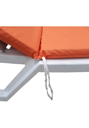 Mirzade Standart Fermuarlı Şezlong Minderi Su Geçirmez Kumaş-turuncu
