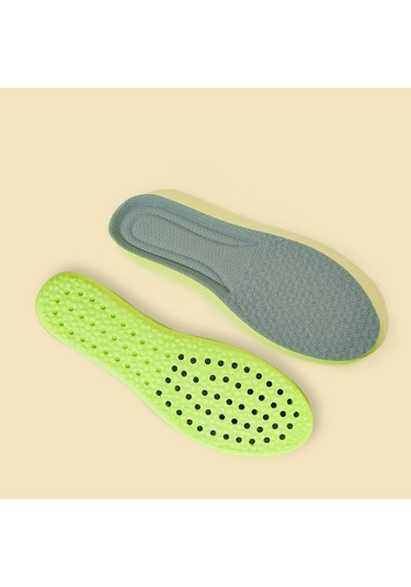 Sones 1 Çift Yüksek Esneklikli Nefes Alabilir Ter Emici Şok Emici Kesilebilir Tabanlık, Beden: 45-46 Yeşil+gri