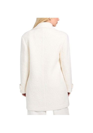 Kadın Leona Yün Karışımlı Kaban - Beyaz Beyaz
