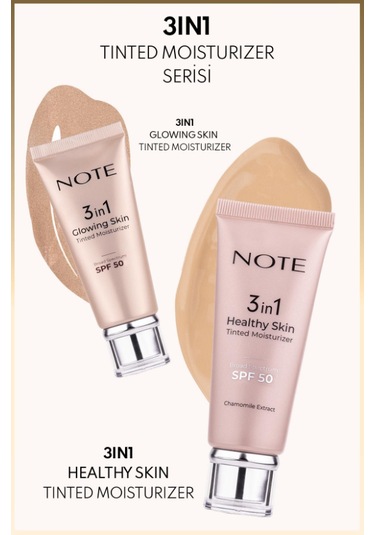 Note Cosmetics 3 in 1 Glowing Skin Tinted Moisturizer 50 SPF Işıltılı Aydınlatıcı Krem