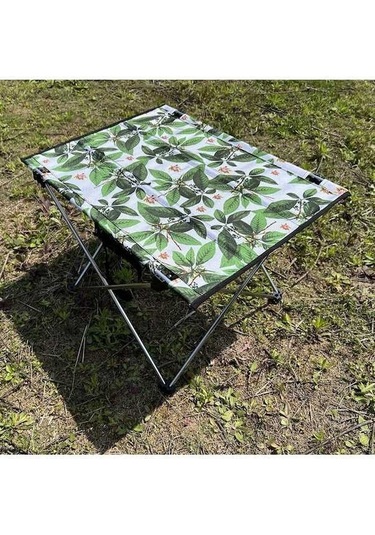 Dancemonkey Halın Taşınabilir Kamp Masa Oxford Kumaş Alüminyum Alaşımlı Dirsek Masası Bahçe Piknik Barbekü Yeşil Leaf Çok Renkli