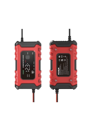 Foxsur 6a 12v Motosiklet / Araba Akıllı Akü Şarj Cihazı Kırmızı