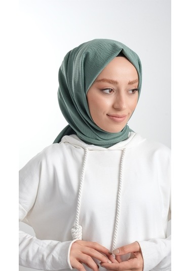 Hürrem Bone 202105_19 Pamuk Düz Klasik Caz Şal Petrol Yeşili