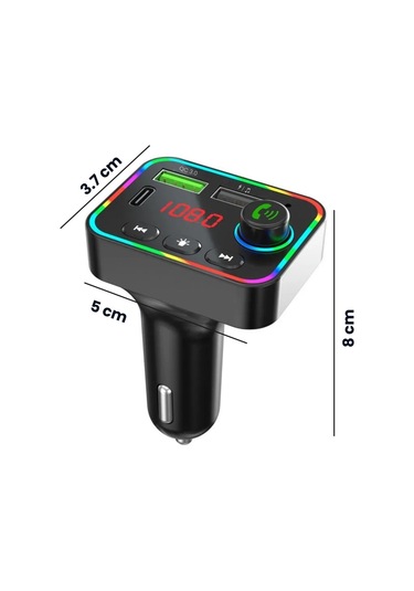 Bluetooth 5.3 Araç İçi Fm Transmitter Pd 25w Qc 3.0 Çift Usb Ekranlı Handsfree