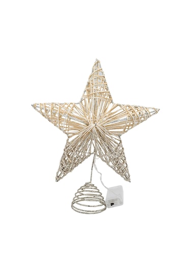 Suntek Ağacı Topper İç Mekan Kullanımı Işıklı Yılbaşı Süsleme Gümüş 20 CM