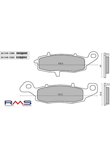 Kawasakı Er-6 F Ön Sağ Fren Balata Rms